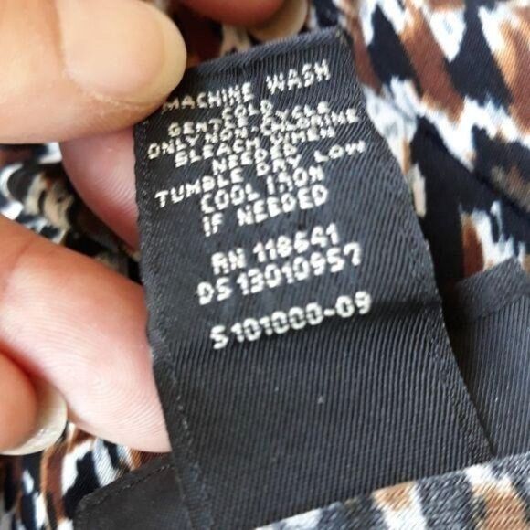 Lane Bryant Peasant‎ Tribal Zigzag Scoop Neck 3/4 Puff Sleeve Top Brown Sz 26/28 - Picture 11 of 12